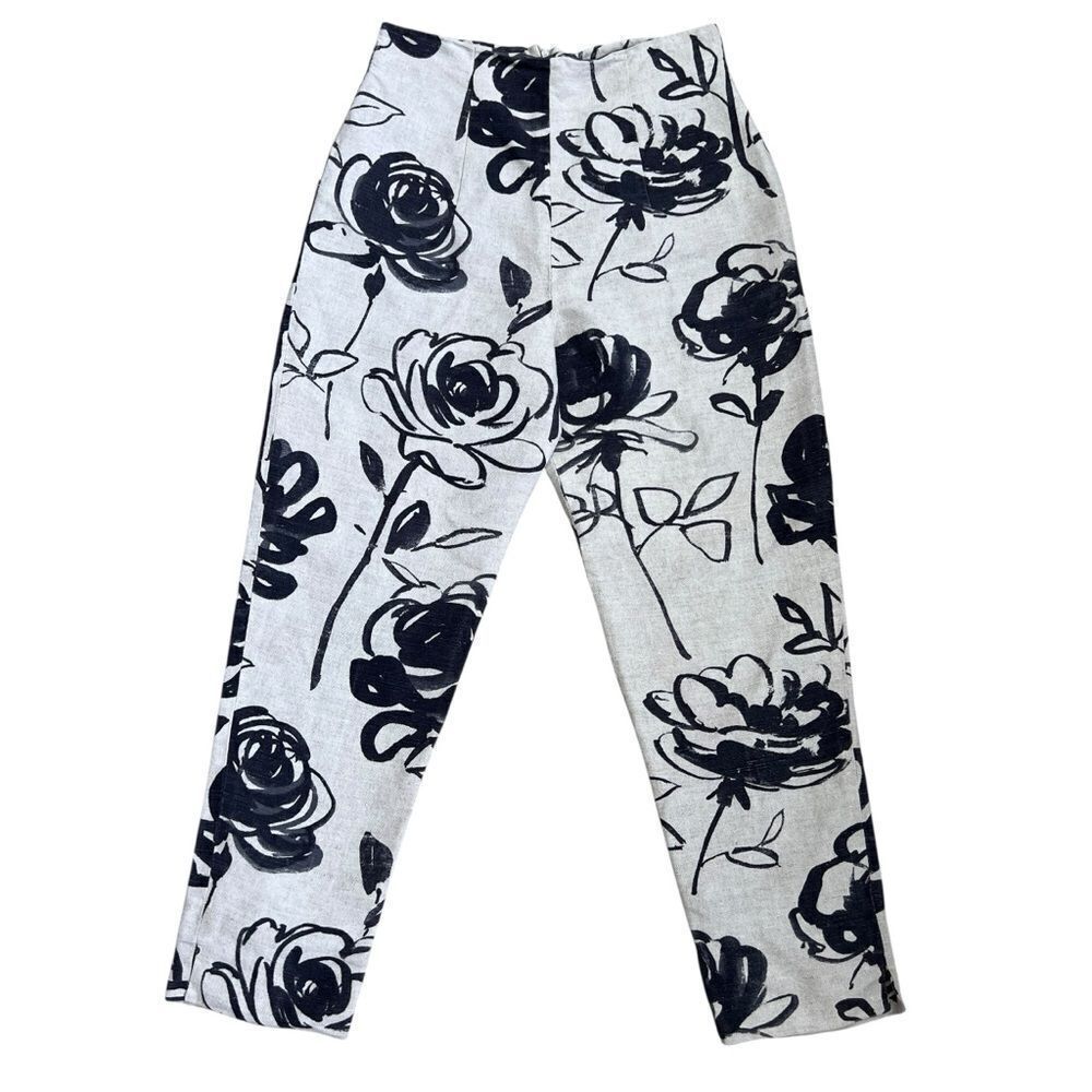 Vintage Sinley Bold Floral Tapered-Leg Pants Size 10